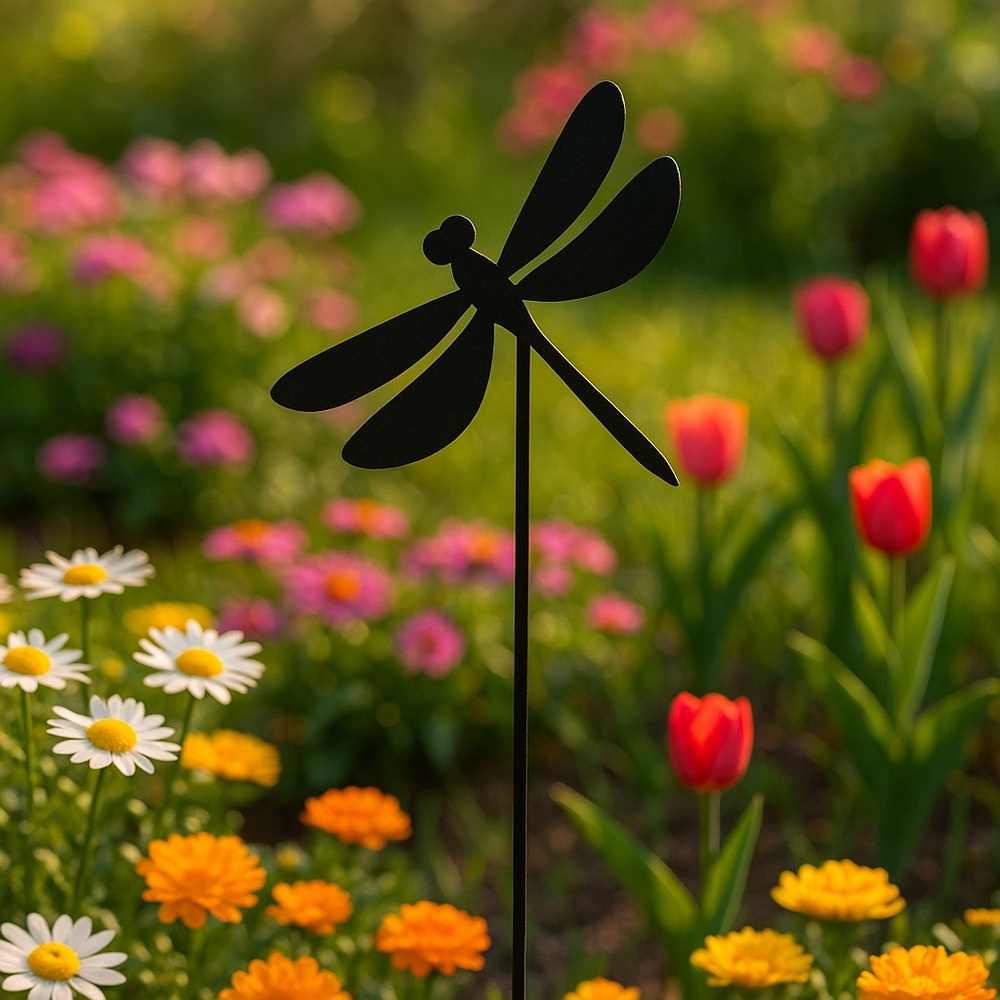 Black Dragonfly Garden Stake